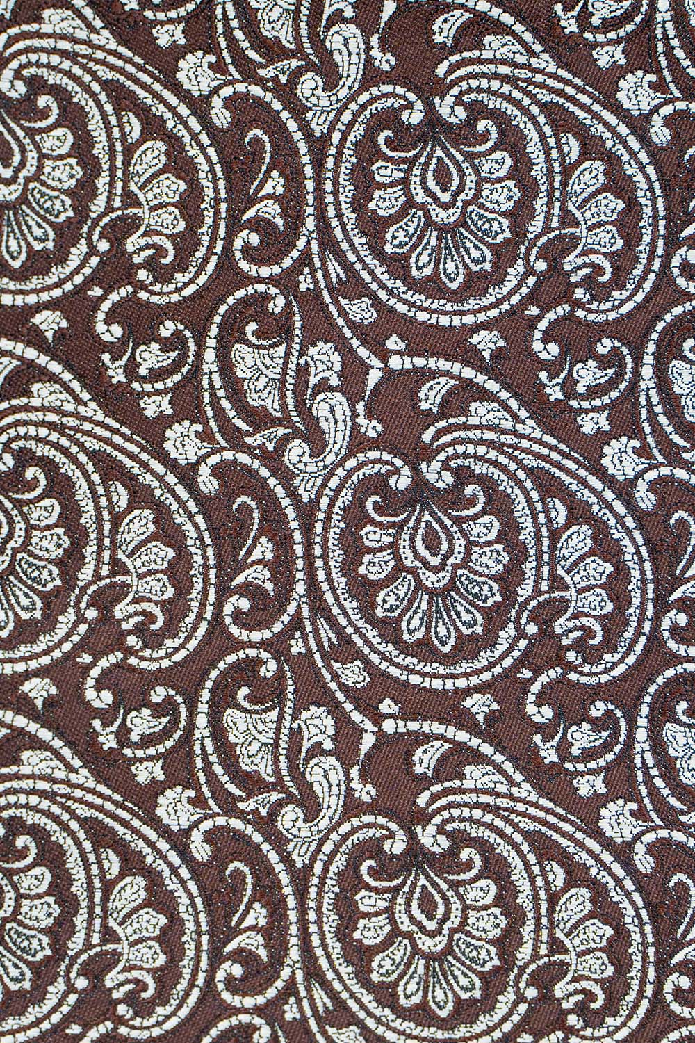 Brun & hvid paisley lommeklud PVD