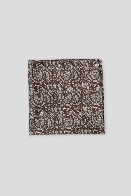 Brun & hvid paisley lommeklud