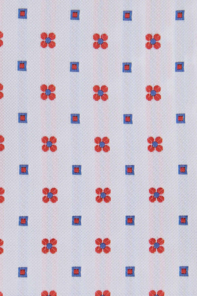 Hvid & rød blomstret lommeklud