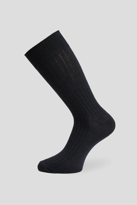 Exclusive sort ribbed uldstrømper