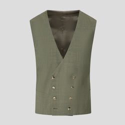 EXCLUSIVE grøn meleret dobbeltradet vest