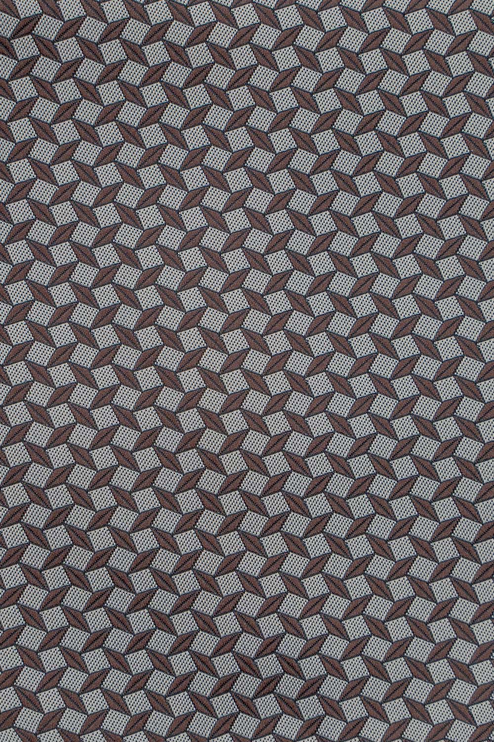 Brunt & beige geometrisk lommeklud PVD