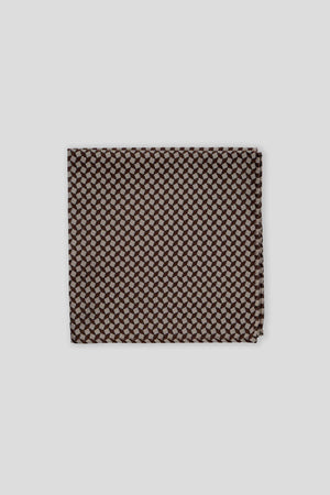 Brunt & beige geometrisk lommeklud