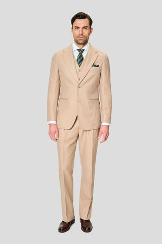 PRESTIGE sand three-piece hørjakkesæt