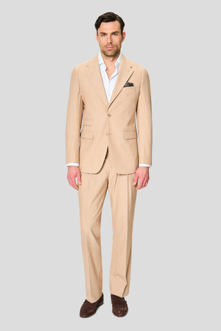 PRESTIGE sand jakkesæt med nålestriber