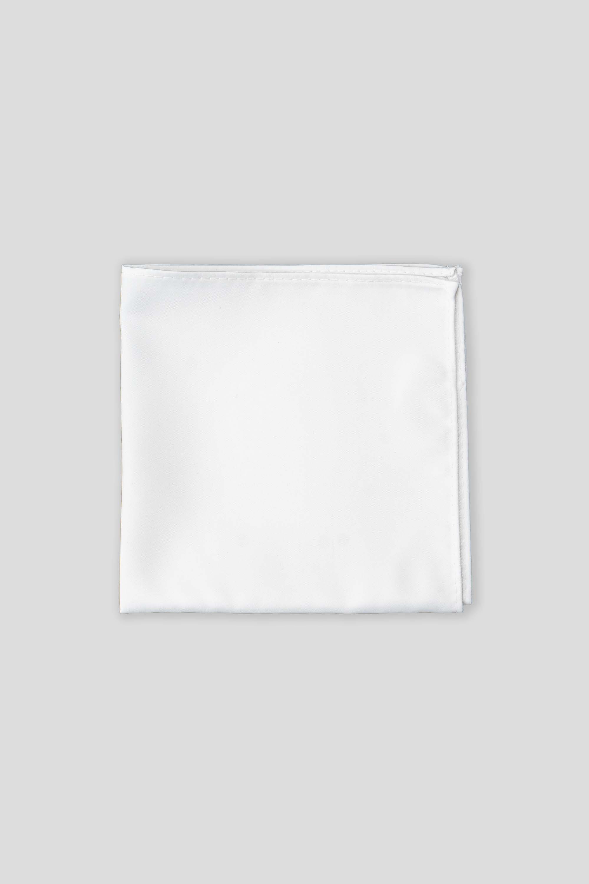 Hvid satin lommeklud PVD