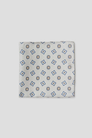 Off-white blomstret silkelommeklud PVD