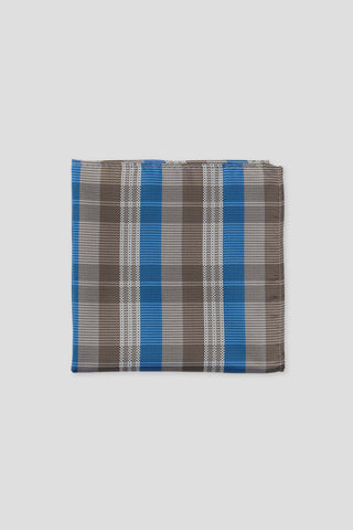 Brun og blå ternet lommeklud PVD