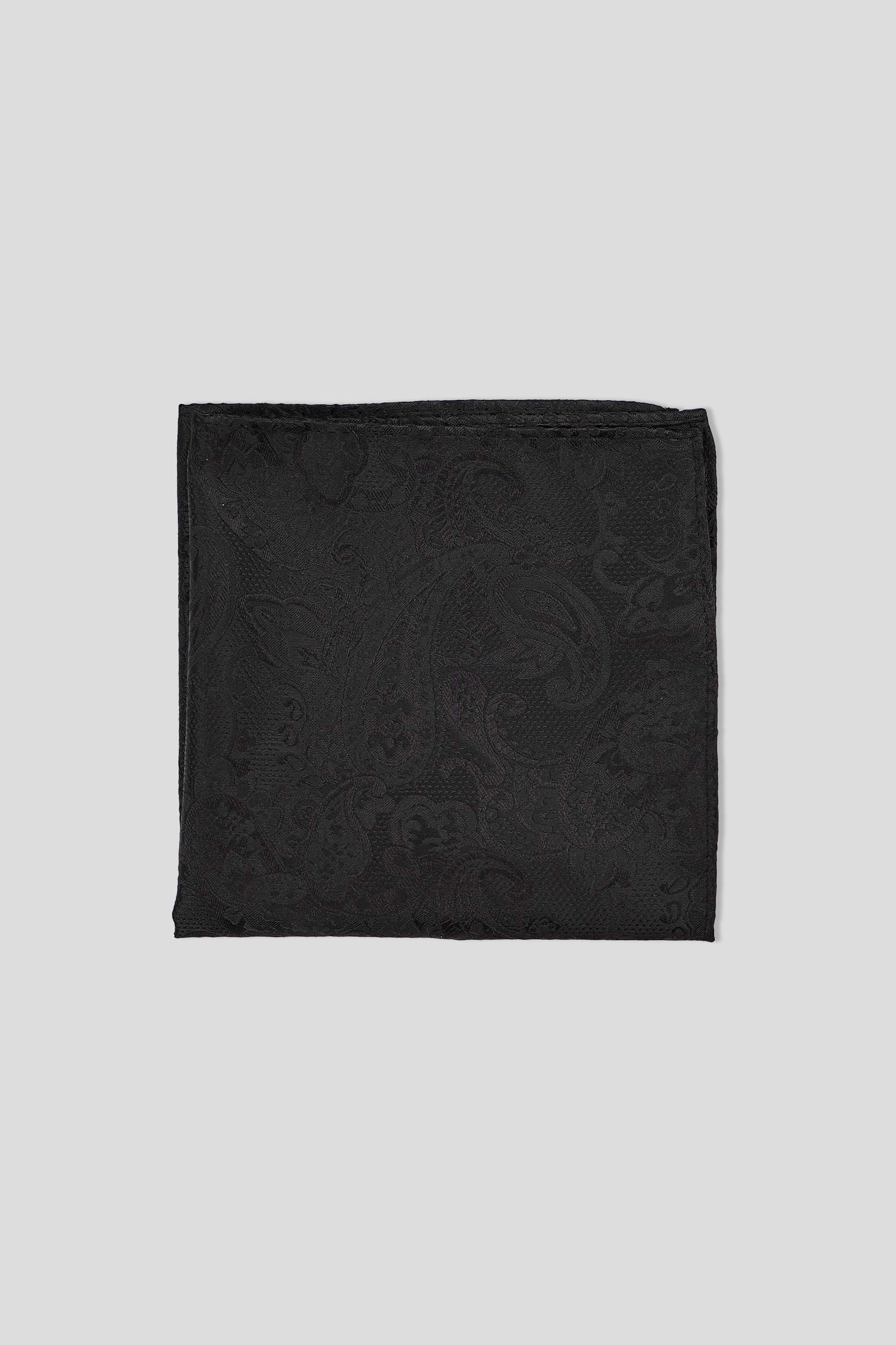 Sort paisley lommeklud PVD