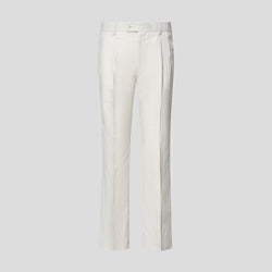PRESTIGE off-white hørhabitbukser