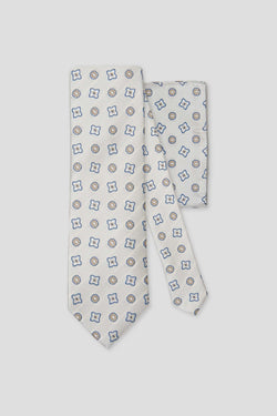Slips og lommekluds pakke (Off-White blomstret i silke)