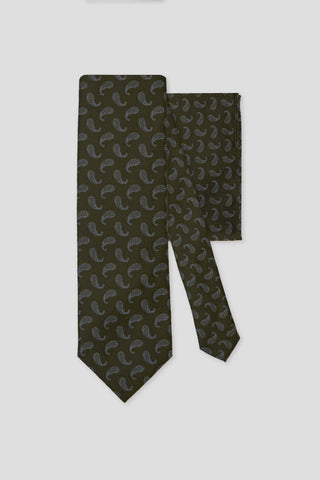 Slips & lommekluds pakke (Grøn paisley) suitclub.dk