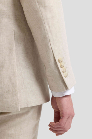 PRESTIGE sand three-piece hørjakkesæt