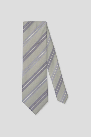 Lysegrønt og gråt stribet slips